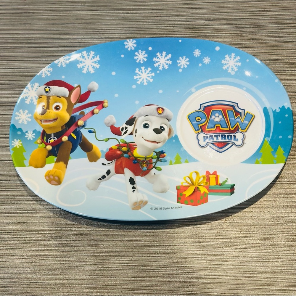 Paw Patrol Holiday Plate by Zak Designs Melamine Kids Christmas Plate
